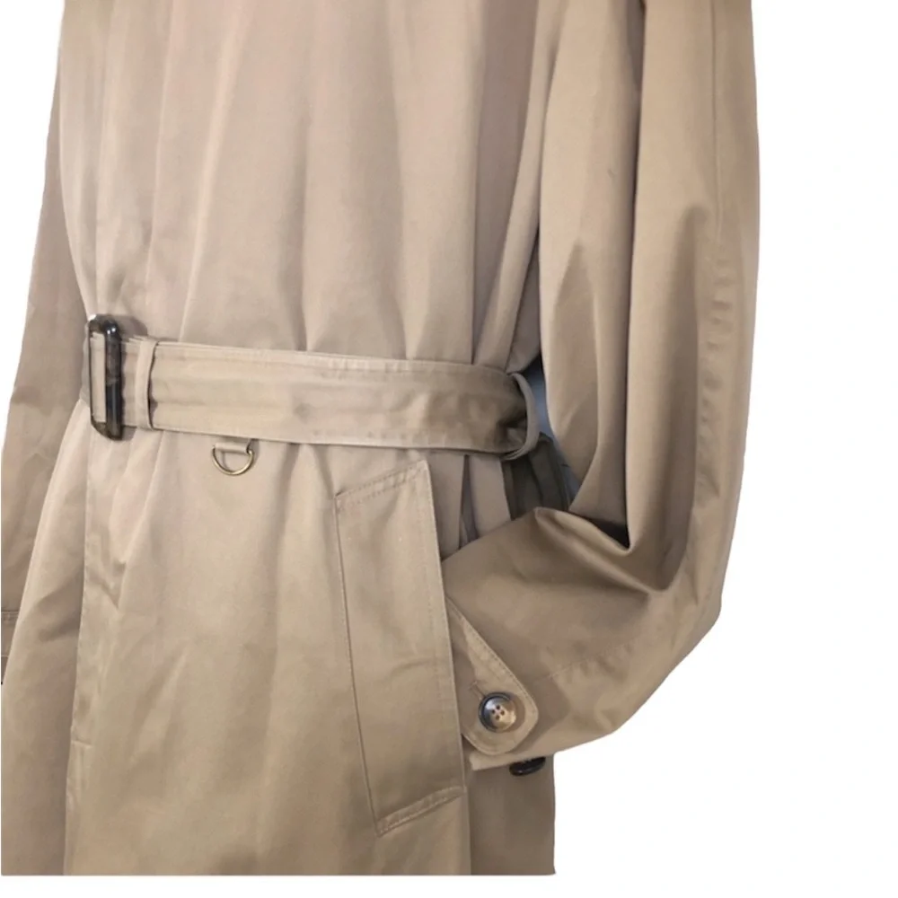 Long Coat Classic Luxury Duster Trench Belted VTG 80s Designer Steampunk 40R LG
